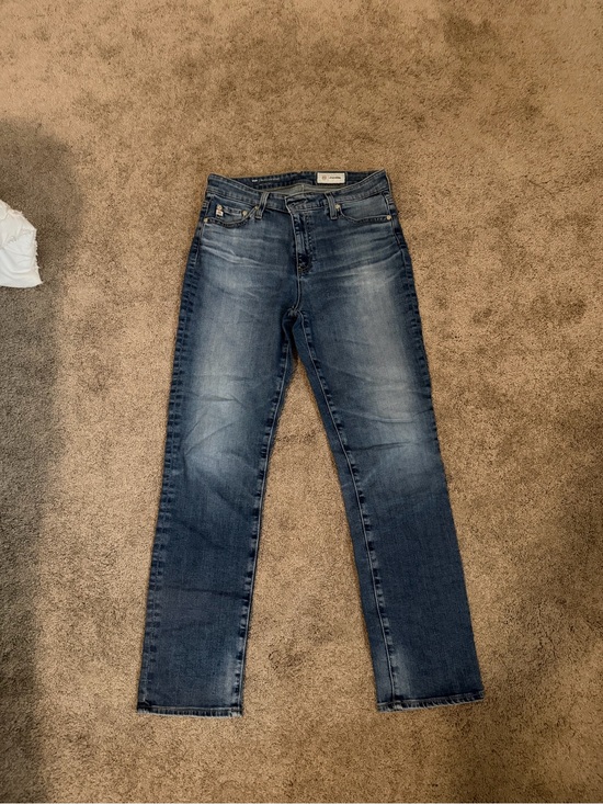 Ag Adriano Goldschmied Denim - Ag Adriano Goldschmied MARI Mid-Rise Slim Straight Jeans in Faded Blue